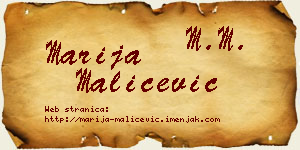 Marija Maličević vizit kartica